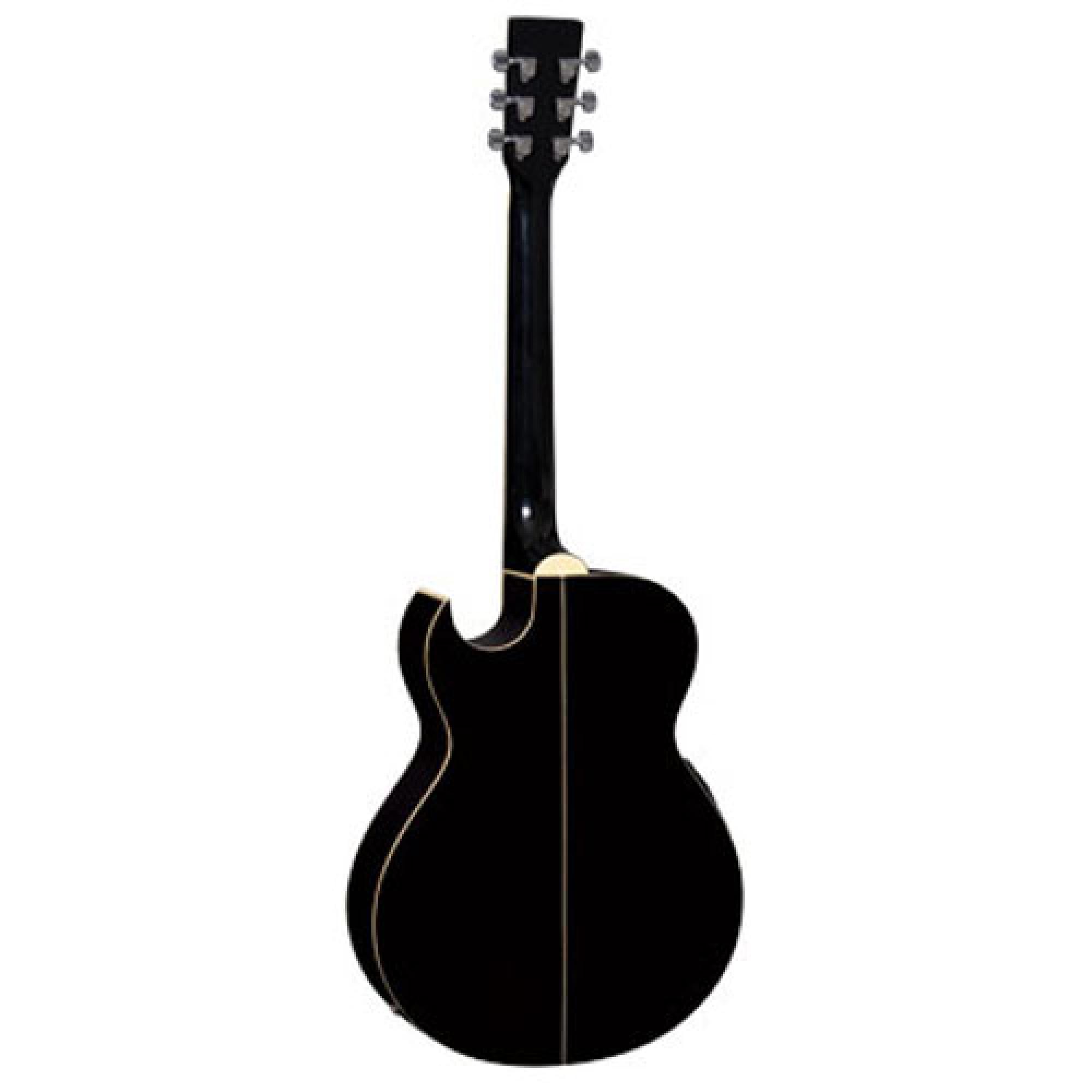 Violão Eletroacústico Mini Jumbo Aço Gl36-bkb Blackburst Eagle 