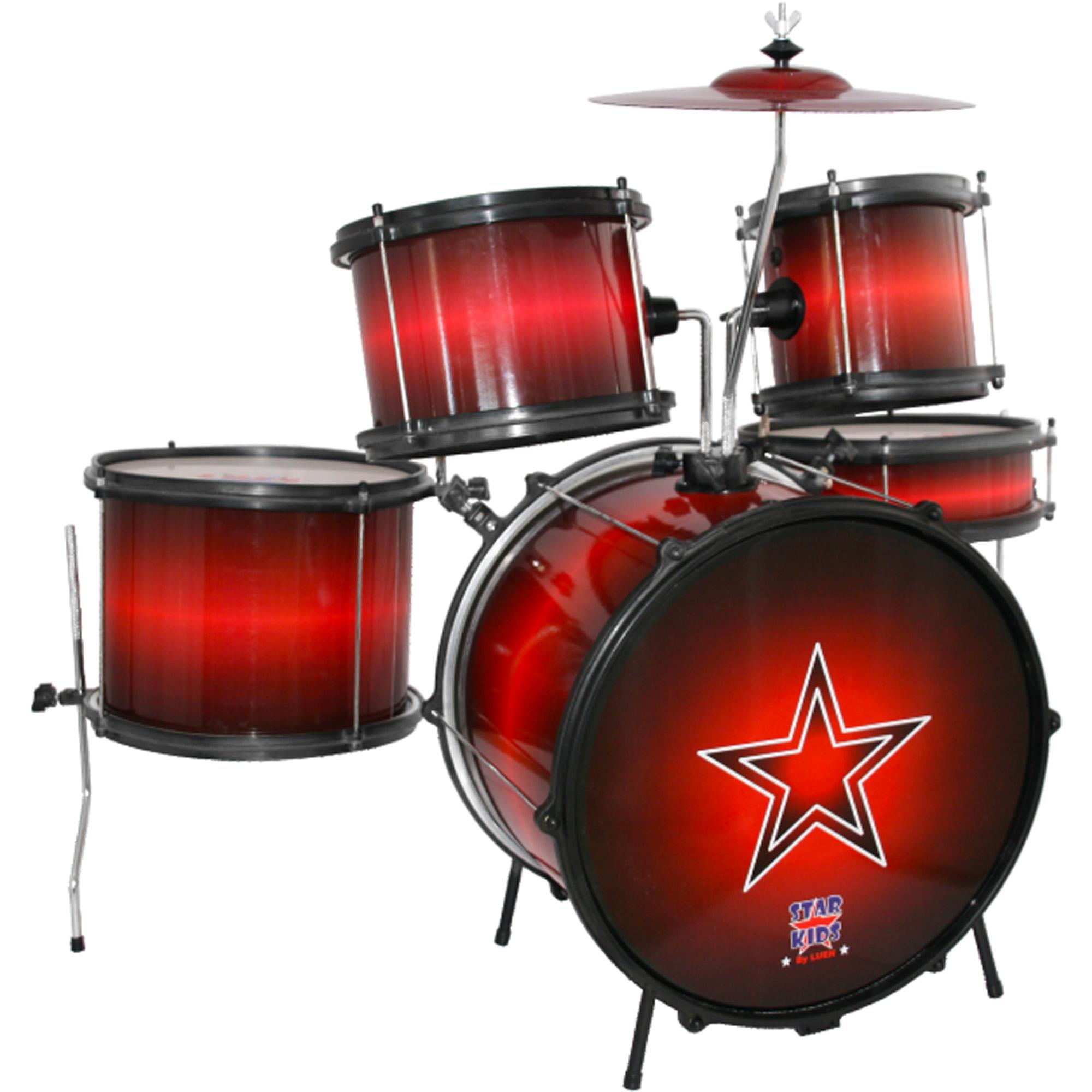 Bateria Infantil Star Kids Vermelha Luen 