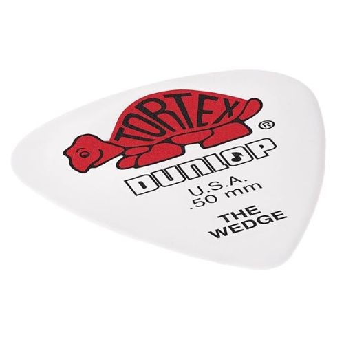 Dunlop 424p.50 Tortex® Wedge, Branco/vermelho, 0,5 Mm, Pacote Com 12 