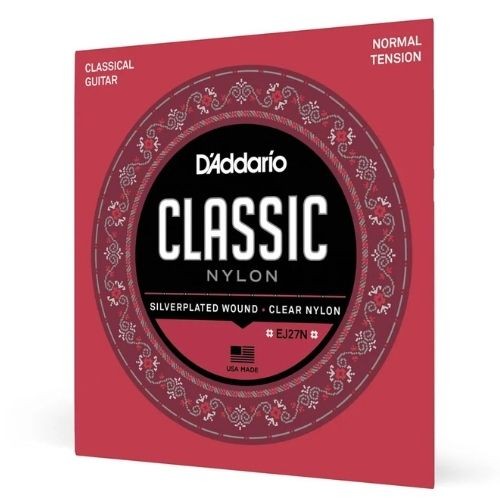Encordoamento Violão Nylon D'addario Classic Ej27n Tensão Normal 