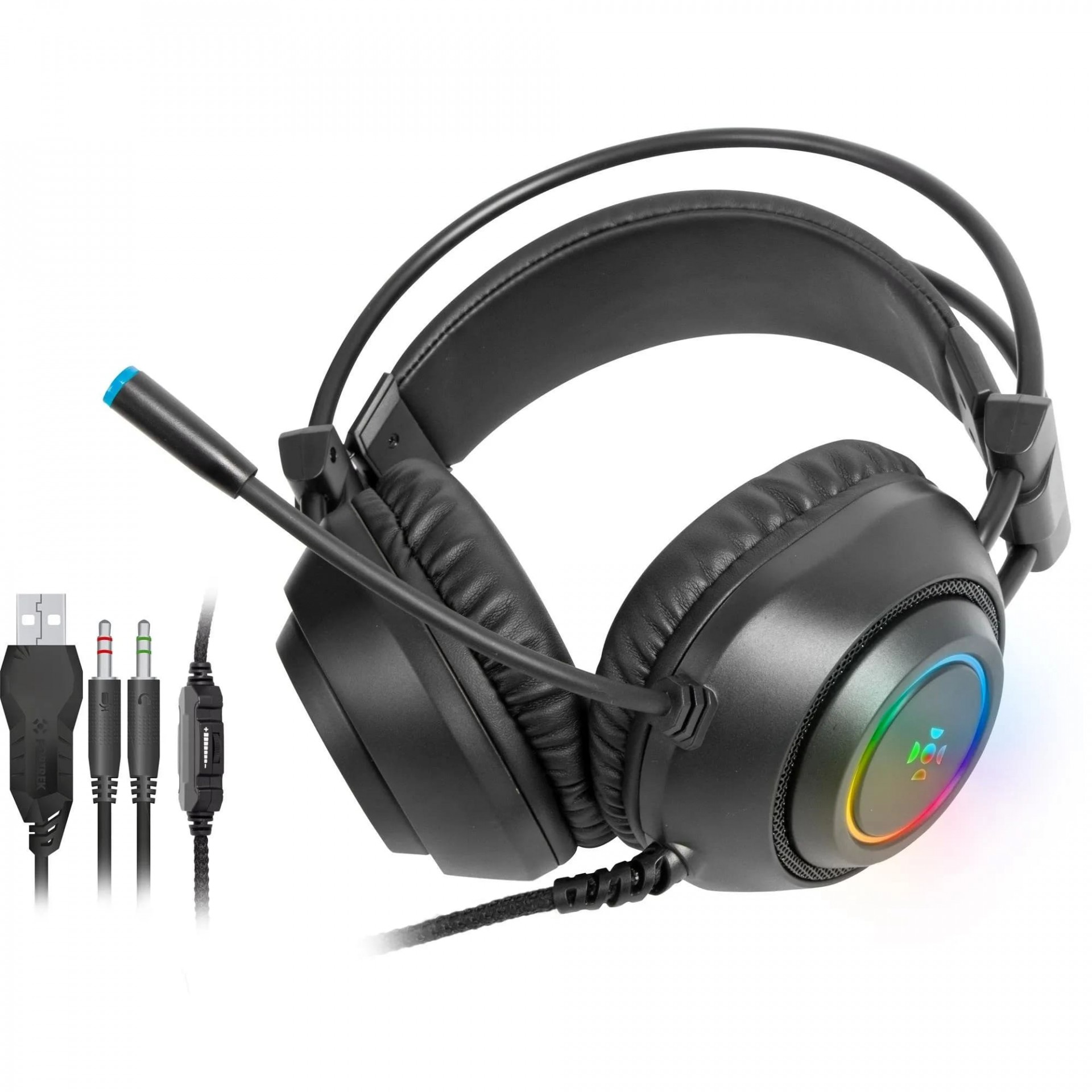 Headset Gamer Fortrek Crusader p2 + Usb Rgb Preto 