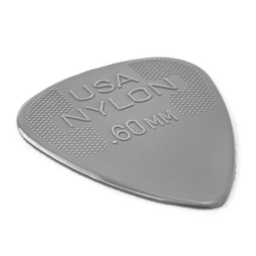 Palheta Dunlop Nylon Standard 0,60mm Cinza Claro 