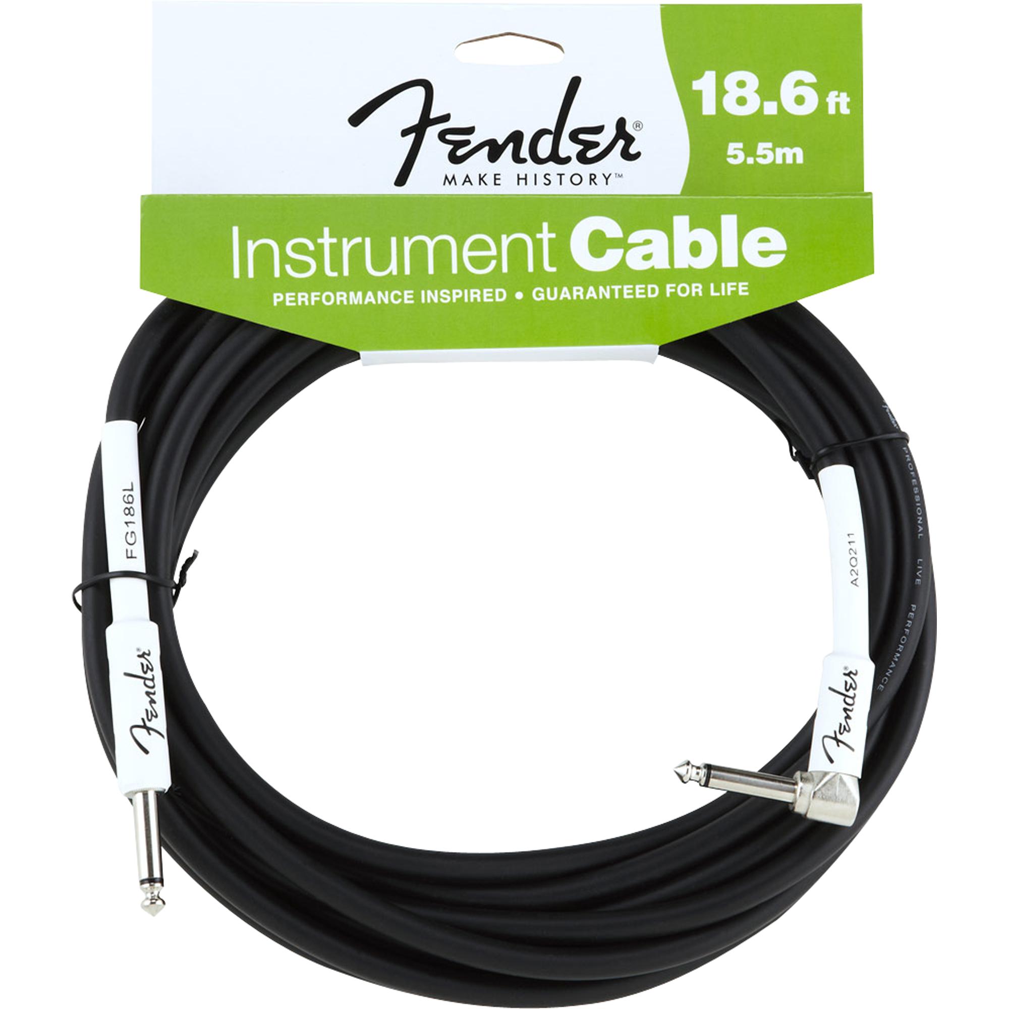 Cabo Para Instrumentos P10 x P10 (90°) 5,5m Performance Series Preto Fender 