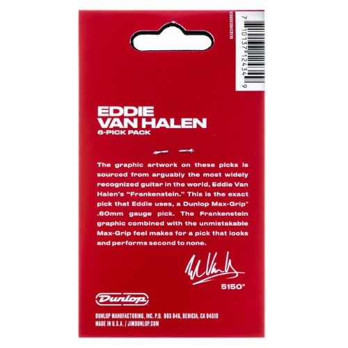 Palheta Dunlop Evh Eddie Van Halen Frankenstein Max-grip 0.60mm Evhpt02 Com 6 Unidades 