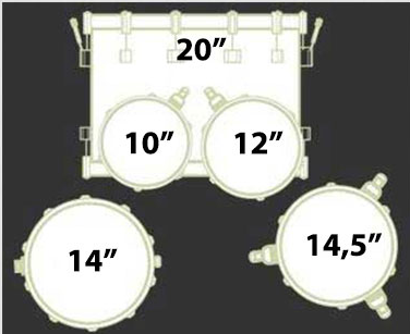 Bateria X-pro Viper 220 Bumbo 20" Banco e Pratos Preta 