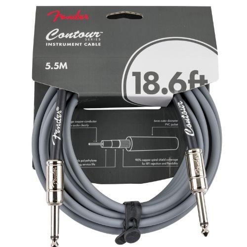 Cabo Fender Contour Instrument Cable Inca Silver 18.6' P10/p10 Reto Para Guitarra Baixo e Instrumentos 