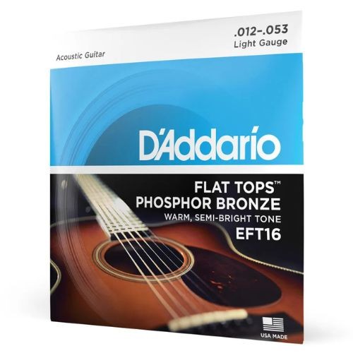 Encordoamento Para Violão Aço 12-53 Semi-flat D'addario Flat Tops Phosphor Bronze Eft16 