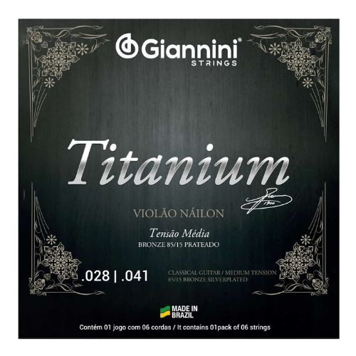 Encordoamento Giannini Violão Nylon Titanium 85/15 Genwtm 