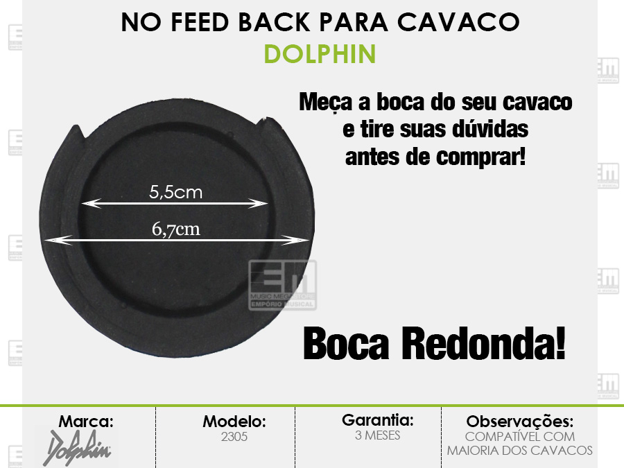 no Feed Back Redutor de Microfonia Cavaco Dolphin 