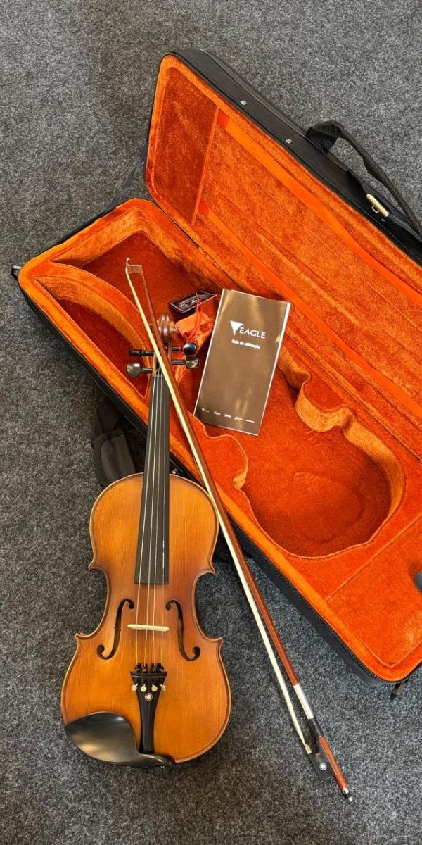 Violino Eagle ve 244 4/4 Envelhecido Acetinado Classic Series Tampo Sólido Com Estojo Luxo 