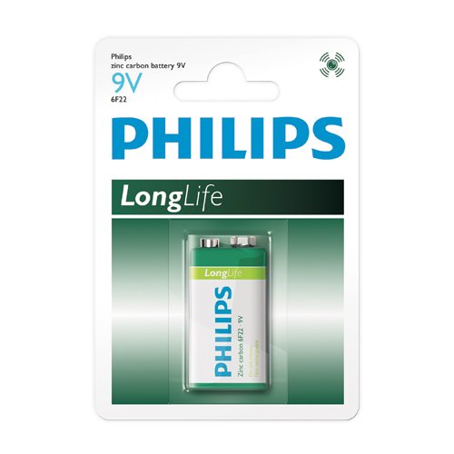 Bateria Zinco Carbono 9v 6f22lb/10 Philips 