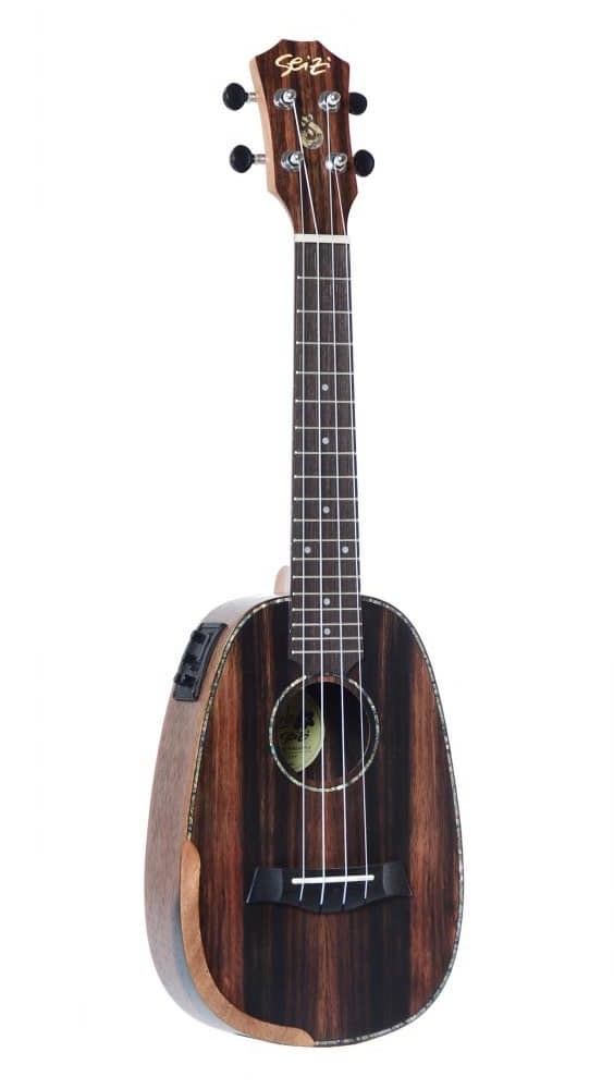 Ukulele Seizi Bora Bora Plus Pineapple Concert Eletroacústico Ebony Com Bag 